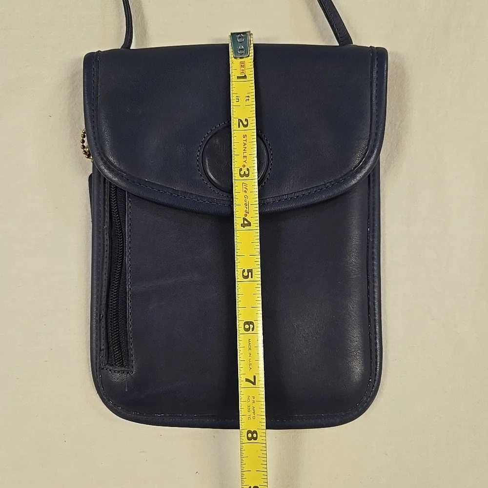 Vintage Coach USA Olympics 100th Anniversary Navy Blue Leather Crossbody Pouch - Picture 10 of 11